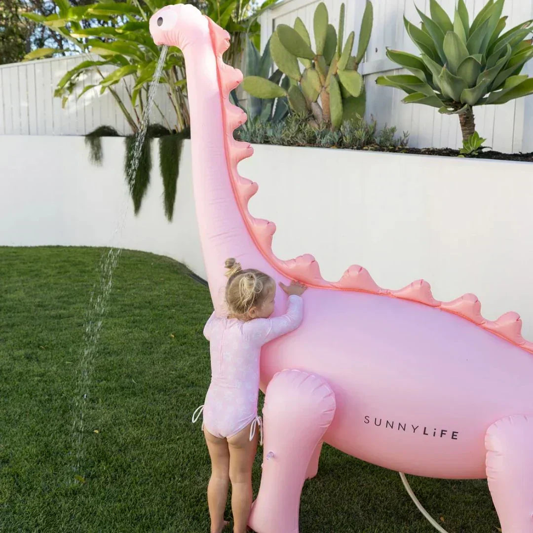 Kid playing with inflatable toy