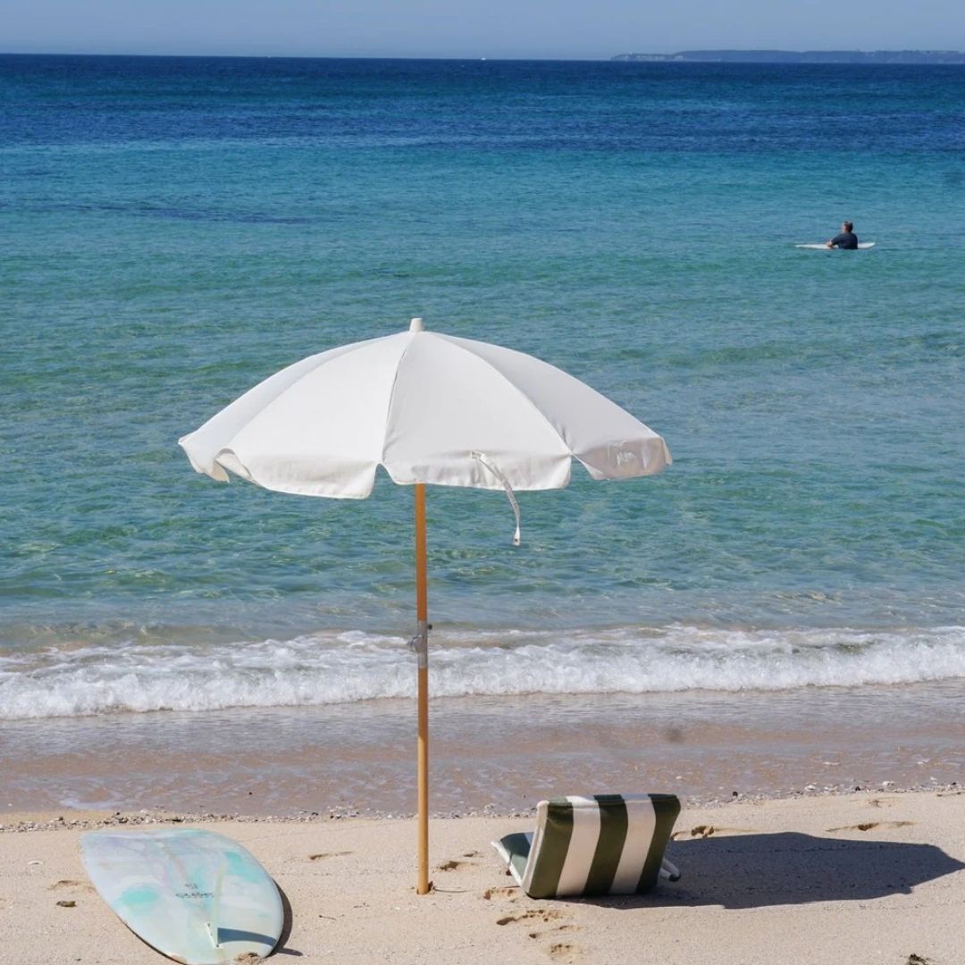 Luxe Beach Umbrella Cream