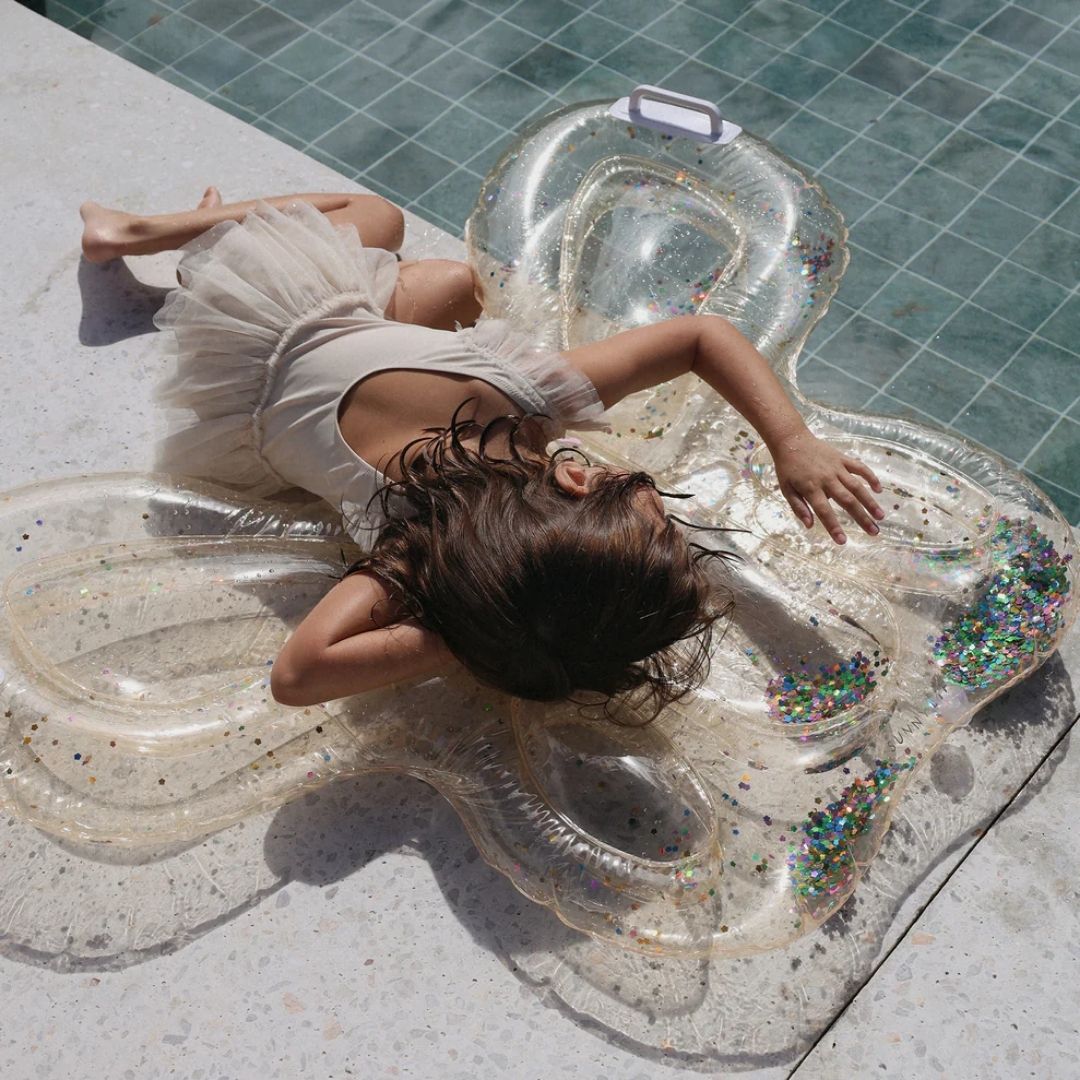 Kids Lie- on Float - Butterfly Cotton Candy Glitter