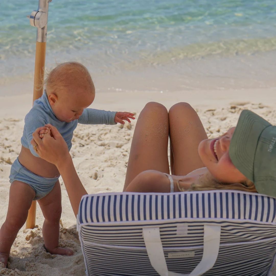 Take Anywhere Folding Chair - Resort Navy Stripe