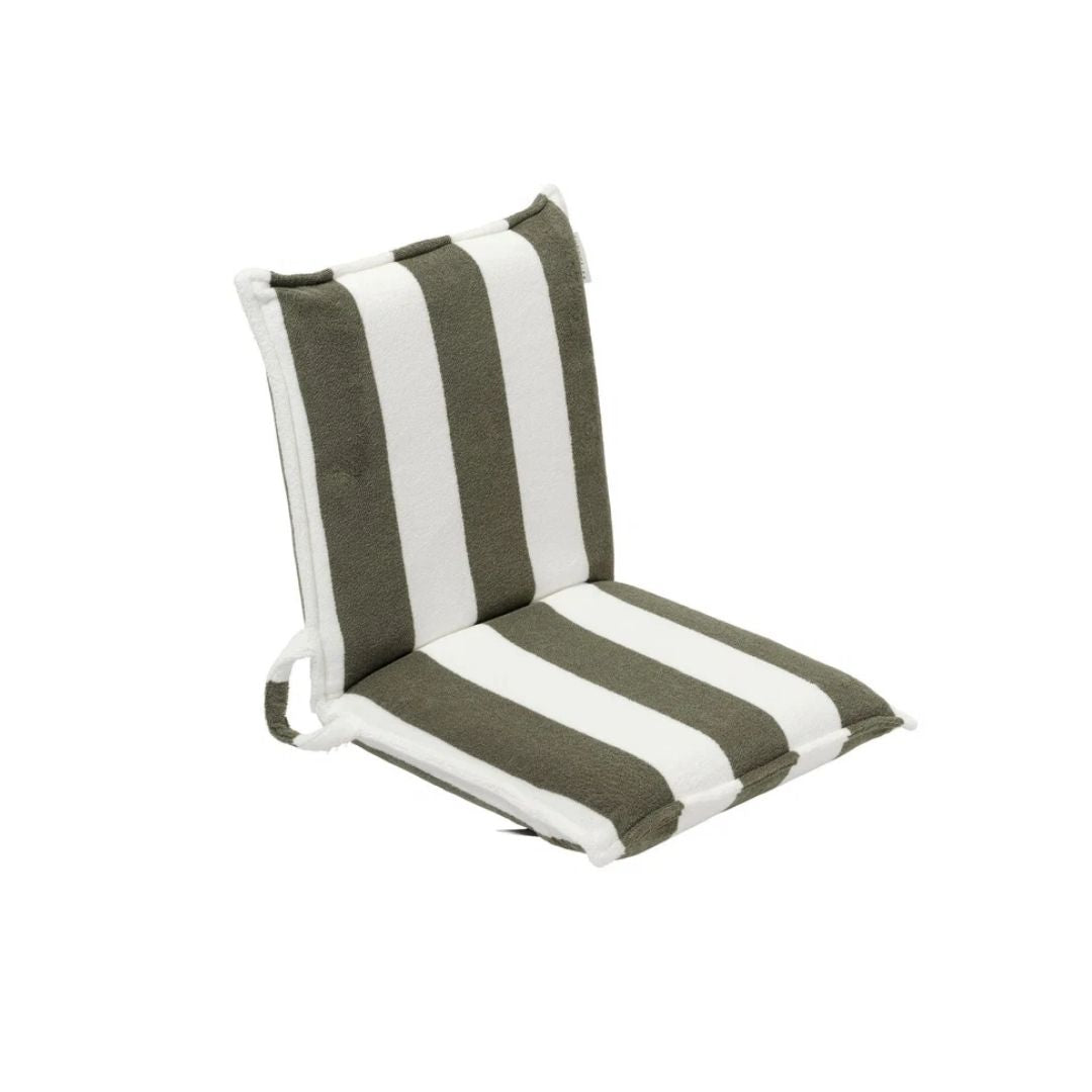 SUNNYLiFE Terry Travel Lounger - Olive Stripe