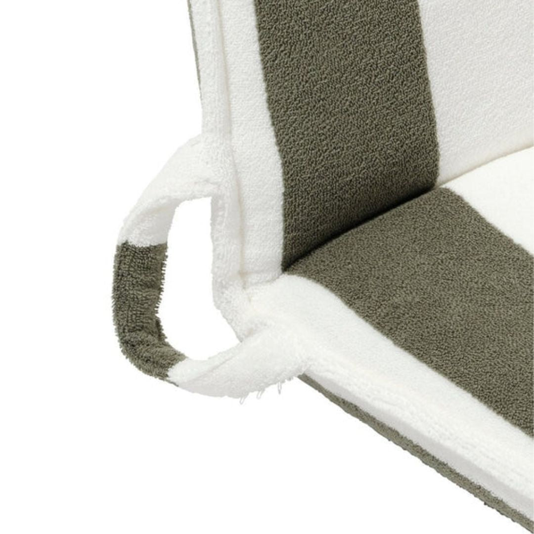 SUNNYLiFE Terry Travel Lounger - Olive Stripe
