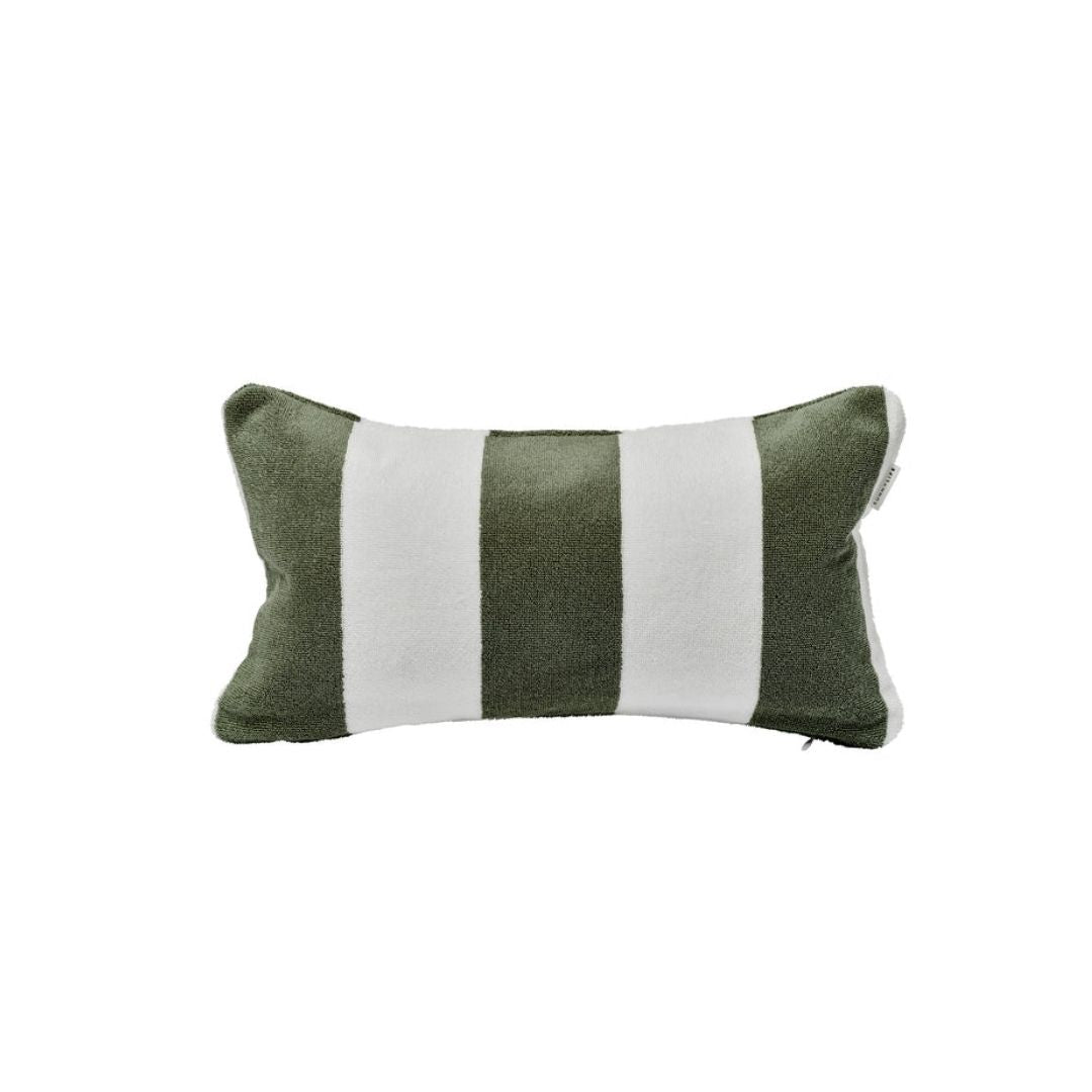 SUNNYLiFE Terry Beach Pillow - Olive Stripe