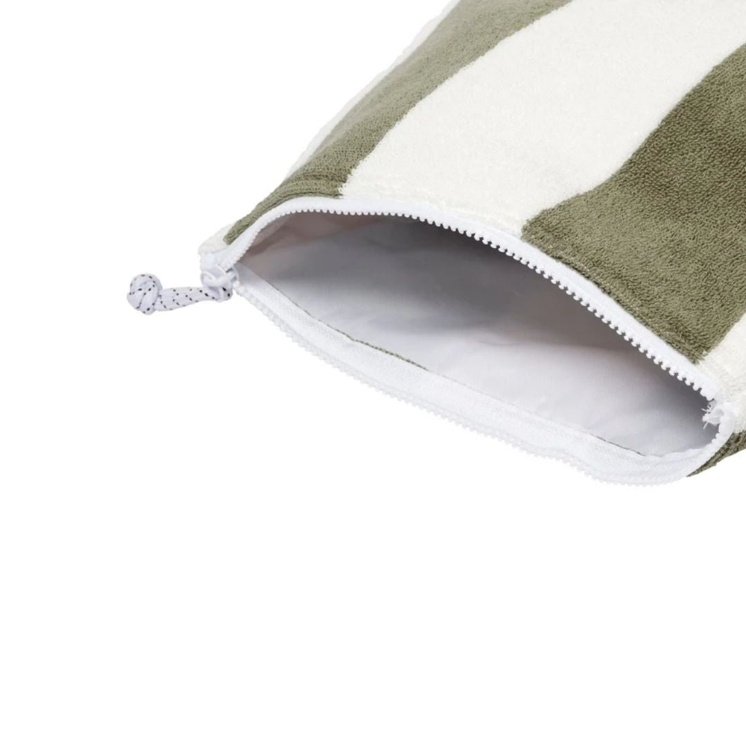 SUNNYLiFE Terry Beach Pouch - Olive Stripe