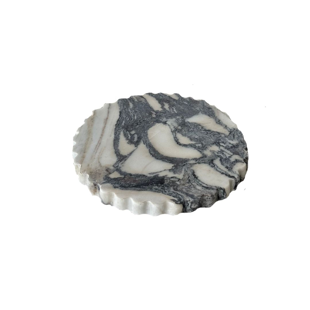 Elle Tray Petal Edge Calcutta MarbleMeluka Furniture by Danske Mobler