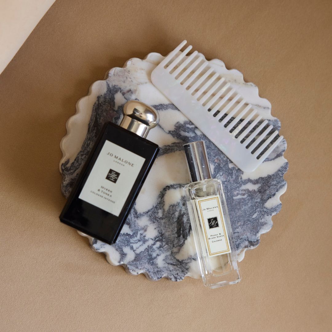 Elle Tray Petal Edge Calcutta MarbleMeluka Furniture by Danske Mobler