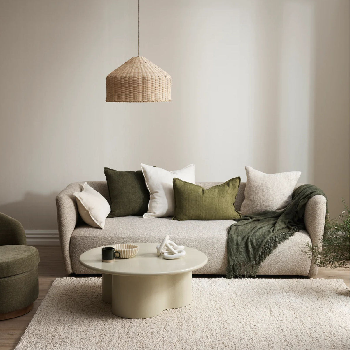 Flaxmill Winter Moss Cushion
