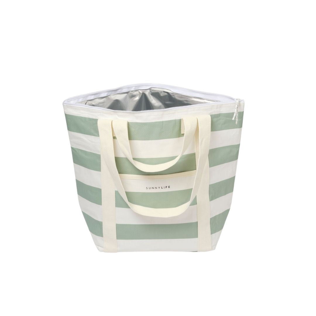 SUNNYLiFE Light Cooler Tote - La Palma Sage Stripe