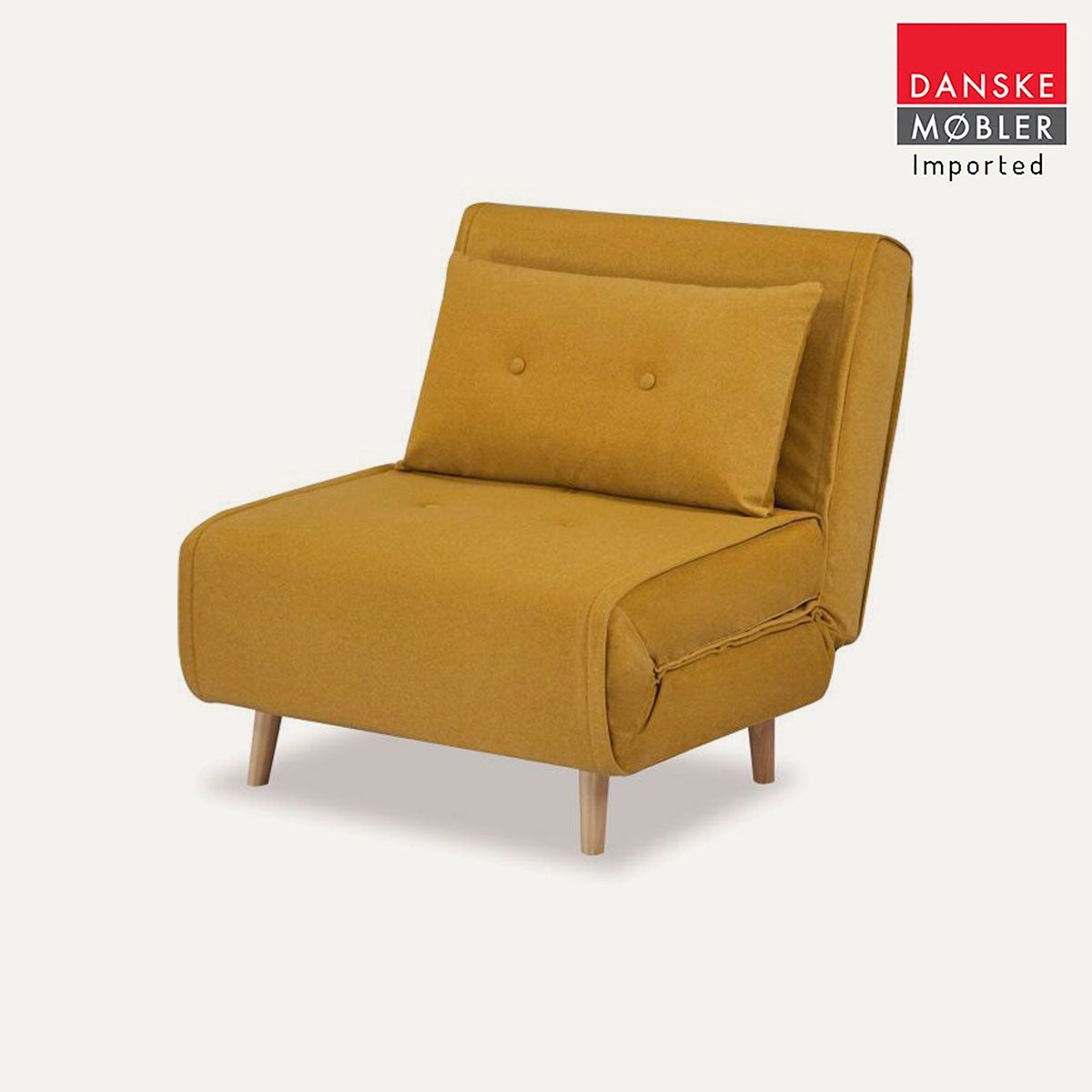 Haru 1-Seat Sofa Bed Chair – Mustard Fabric