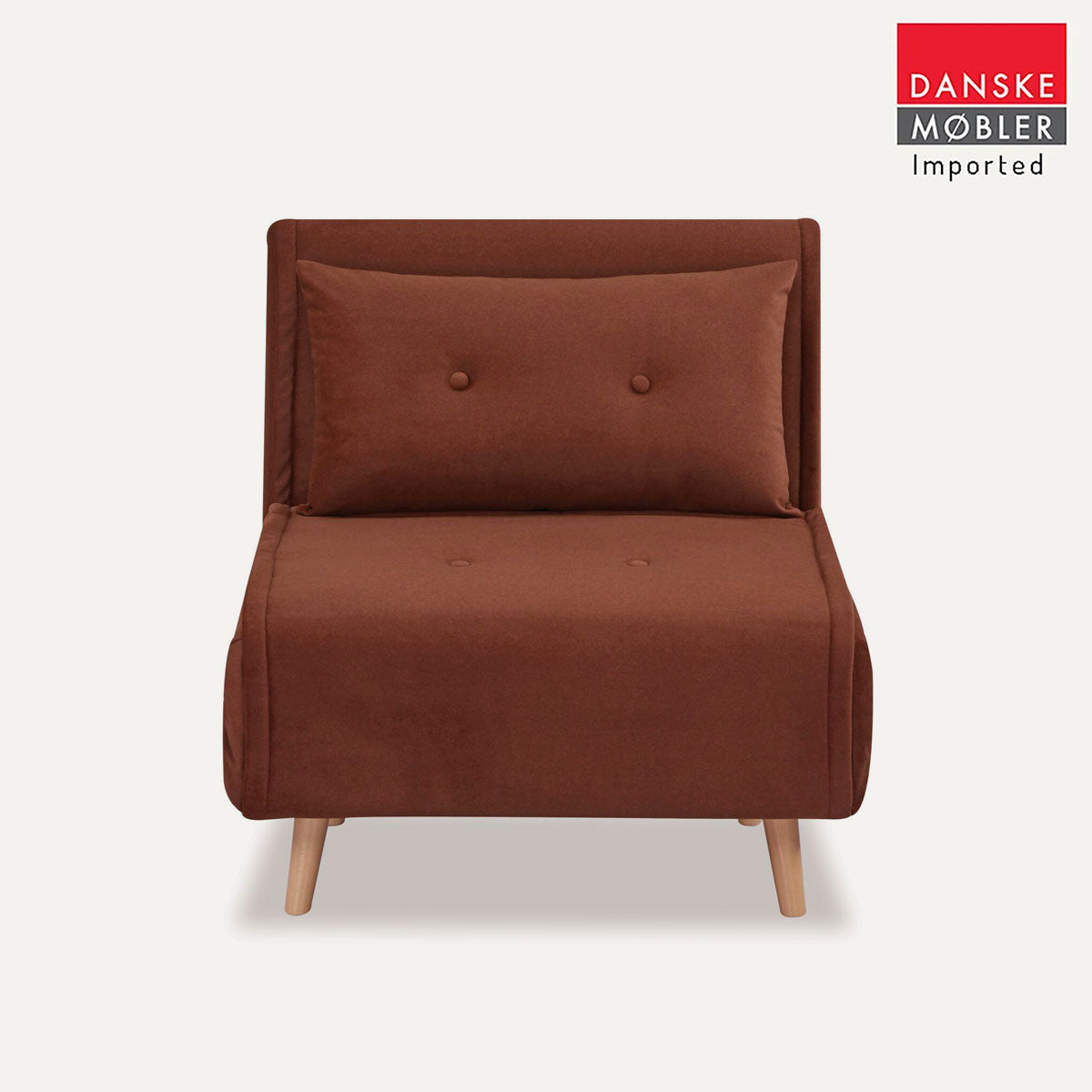 Haru 1-Seat Sofa Bed Chair – Orange Fabric