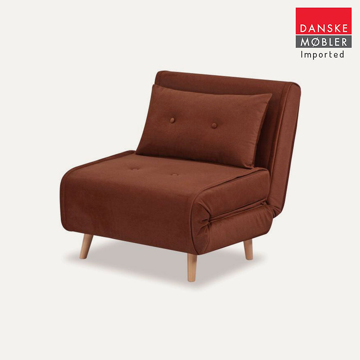 Haru 1-Seat Sofa Bed Chair – Orange Fabric