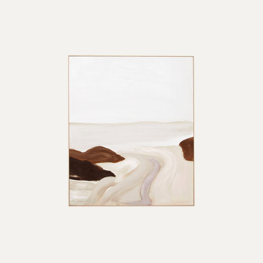 Hazy Horizon Sand - Framed Canvas