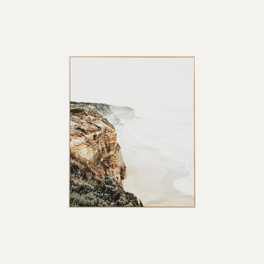 Misty Shoreline - Framed Canvas
