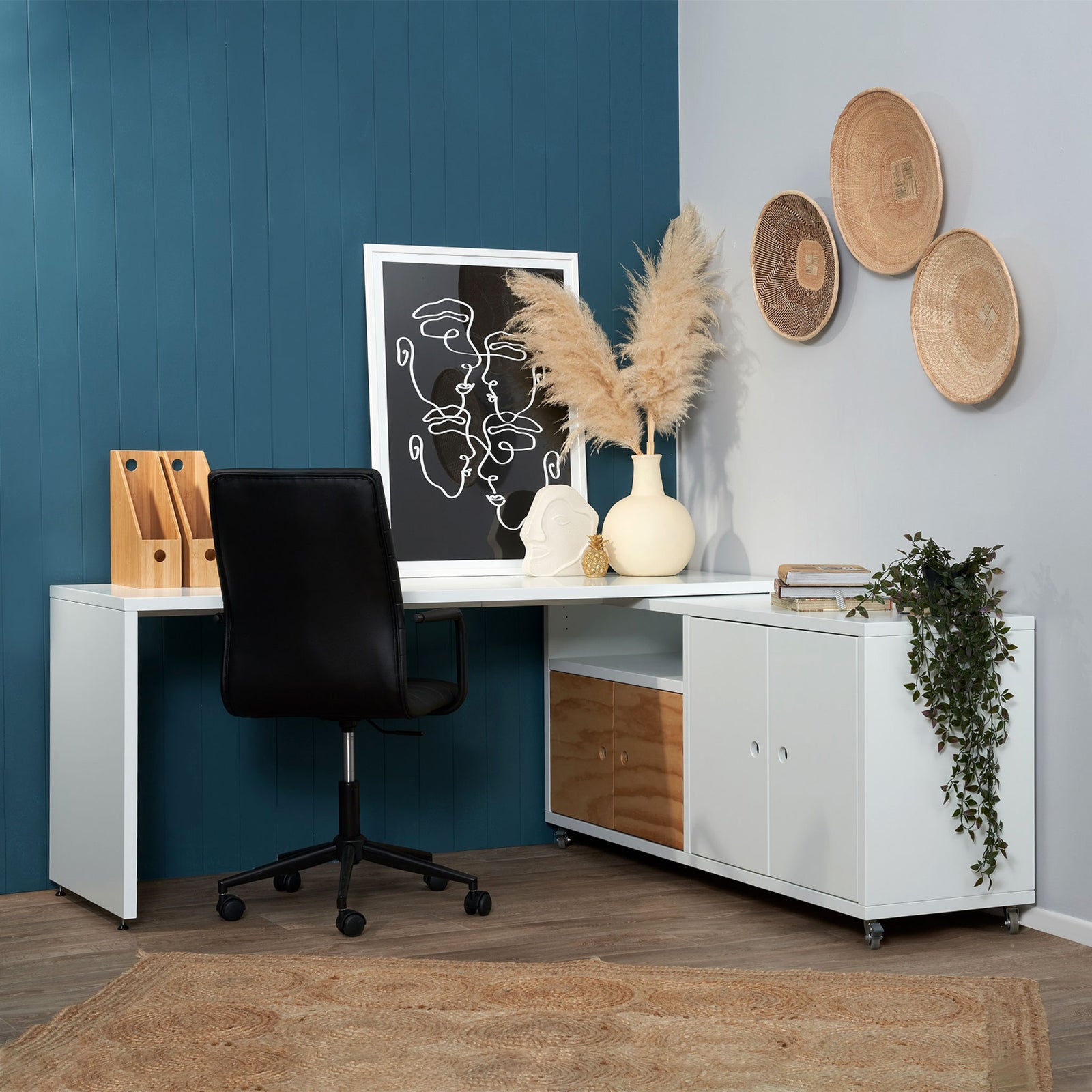 SIDEboy 2 Bay 3 High with DESKtop 1800 Example BMeluka Furniture by Danske Mobler