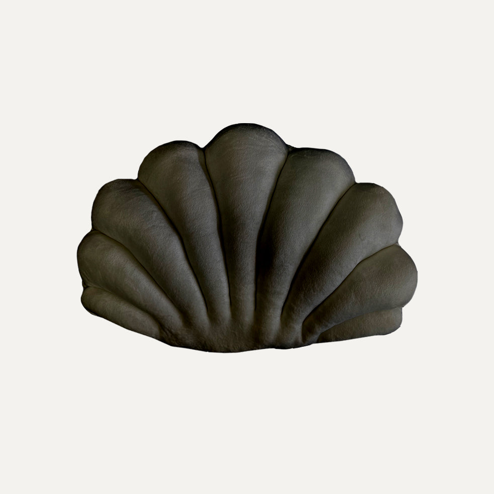 Velvet Shell Cushion - Charcoal