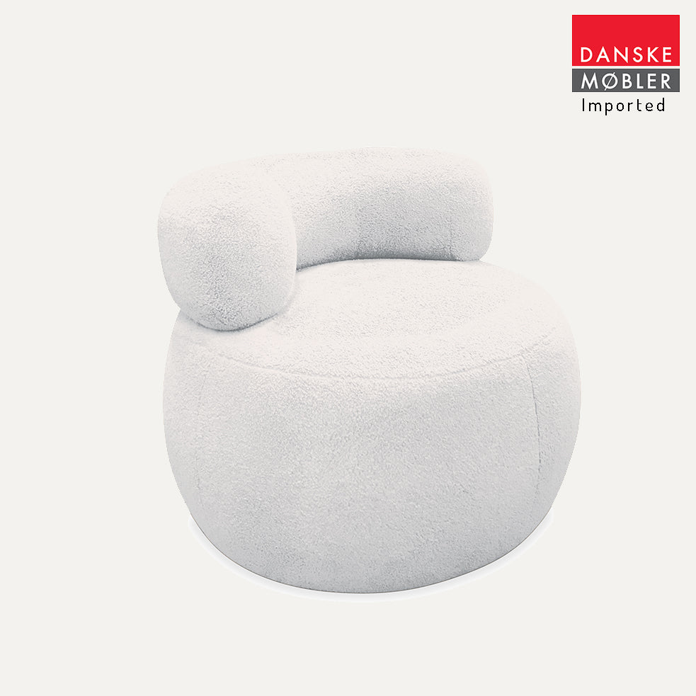 Tash Swivel Boucle Armchair - White