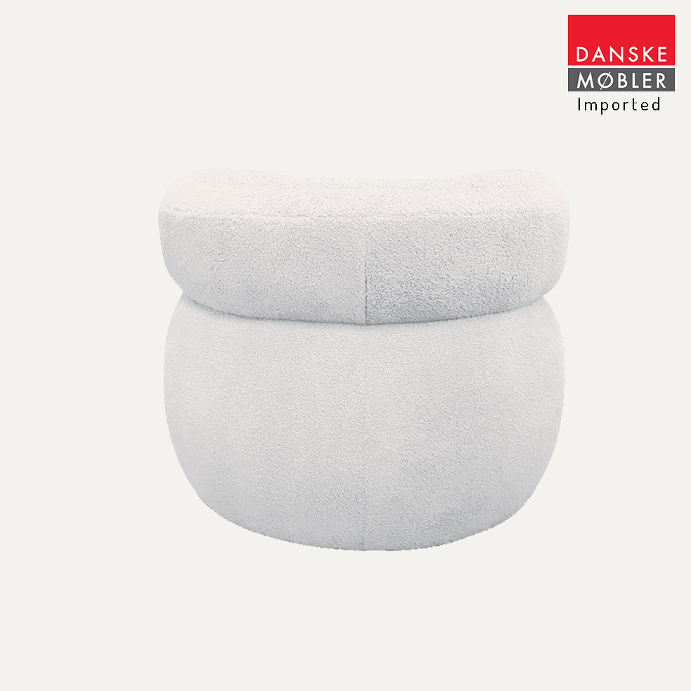 Tash Swivel Boucle Armchair - WhiteMeluka Furniture by Danske Mobler