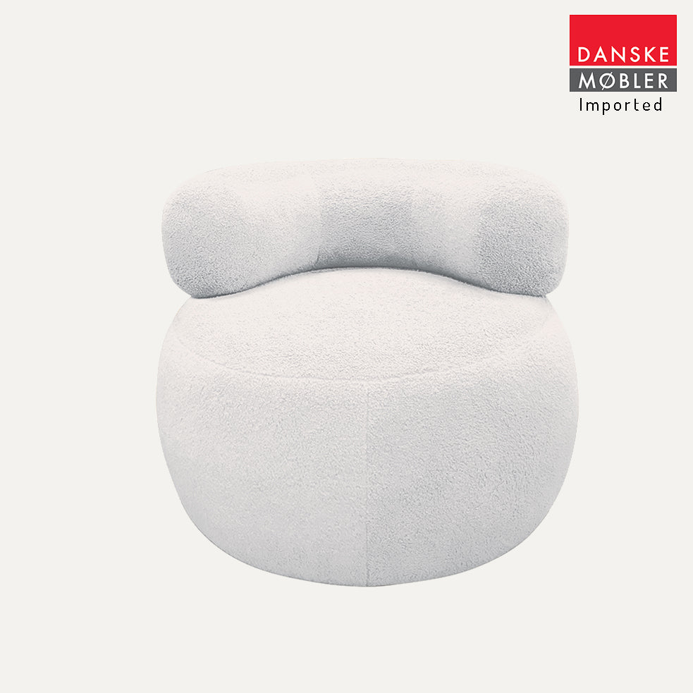 Tash Swivel Boucle Armchair - White